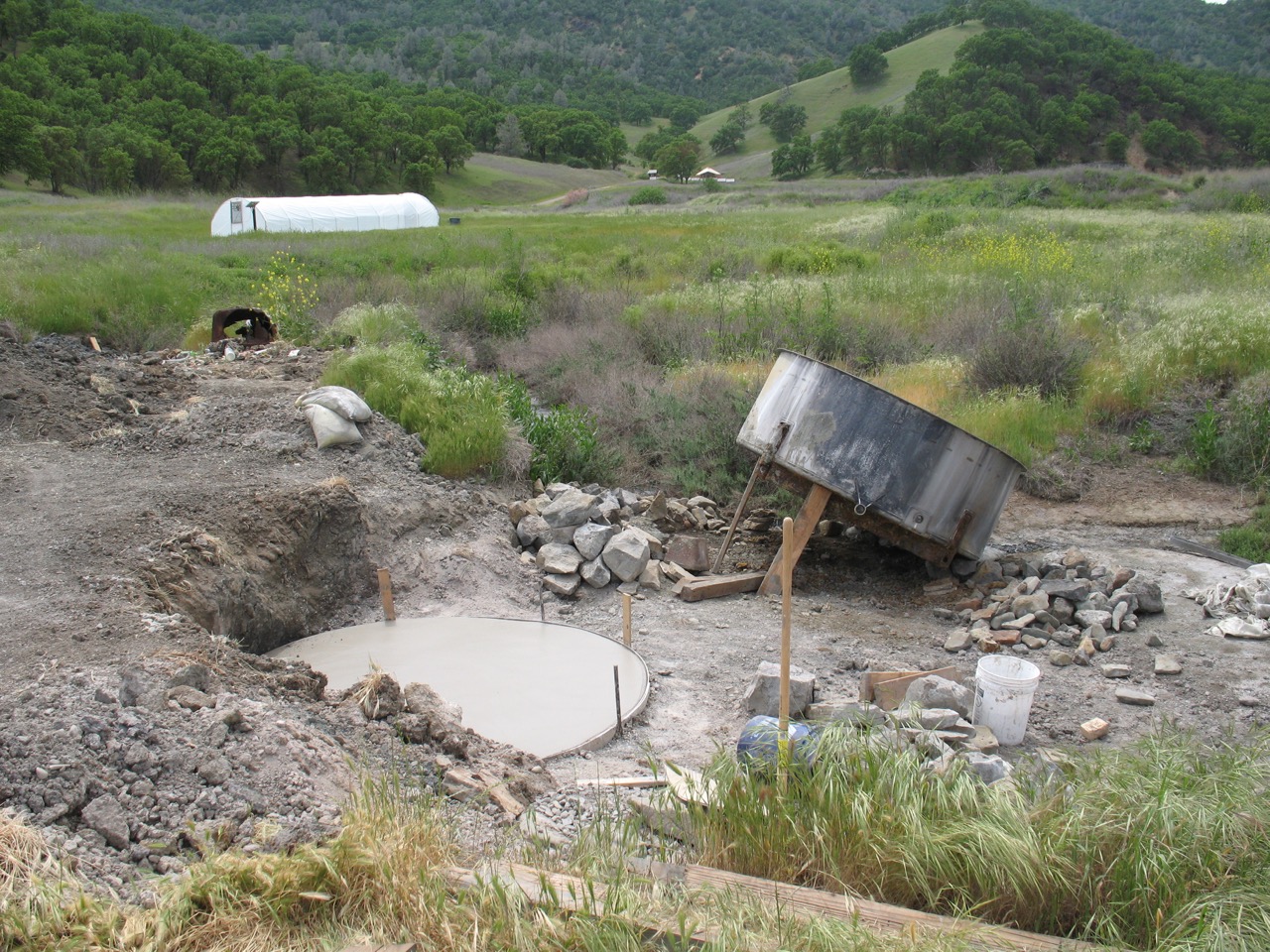 New hot tub support slab