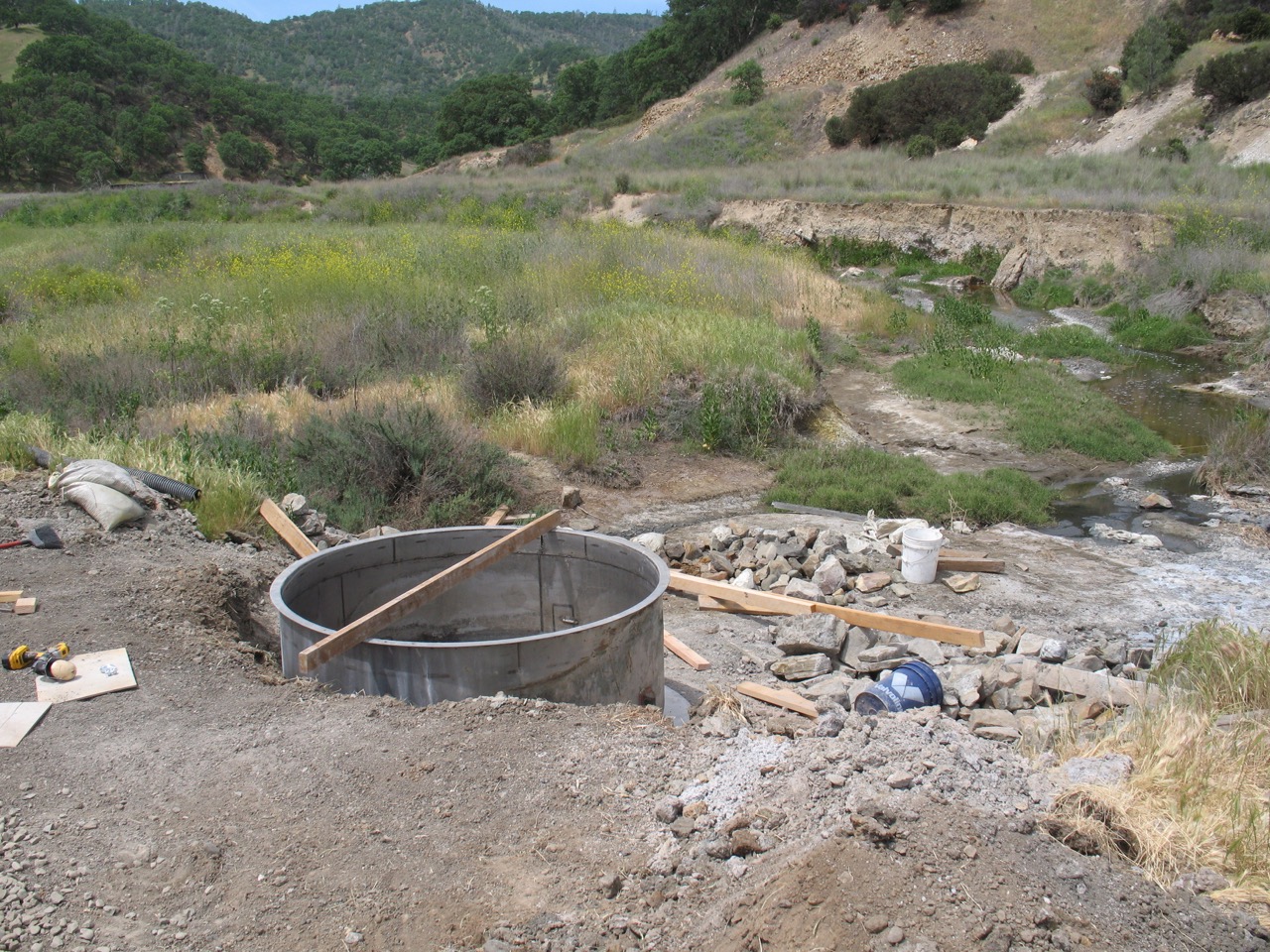 Placing tub on new slab