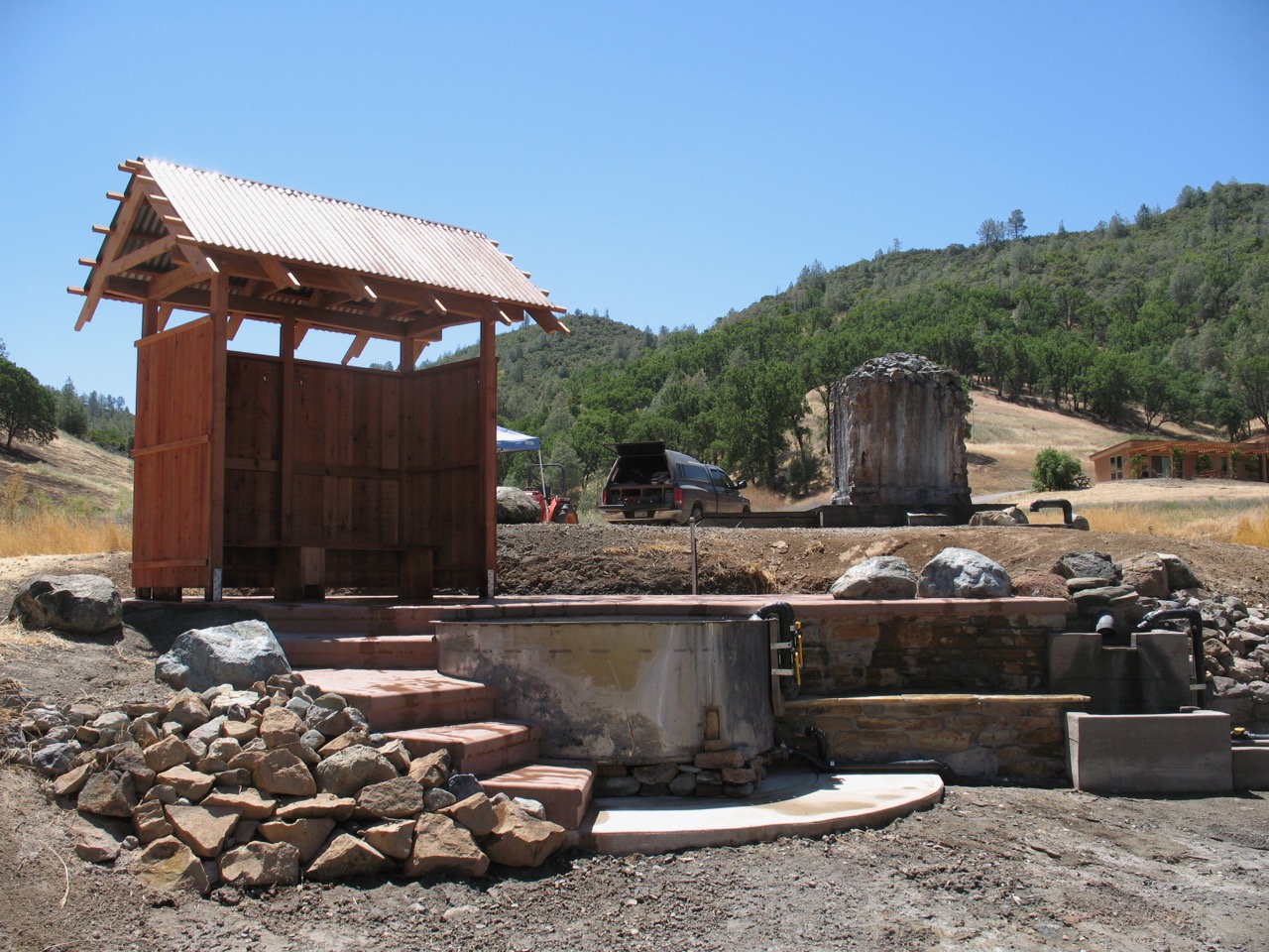Creekside view of lower tub area 1