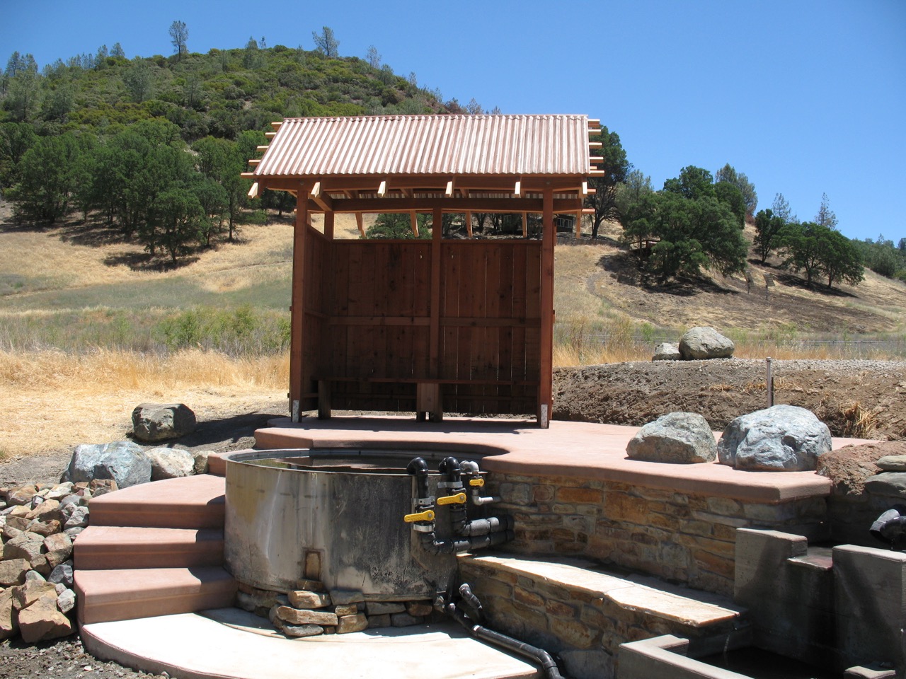 Creekside view of lower tub area 2