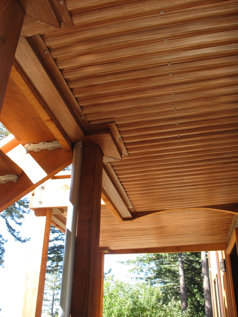 Deck roof gutter and downspout detail 2