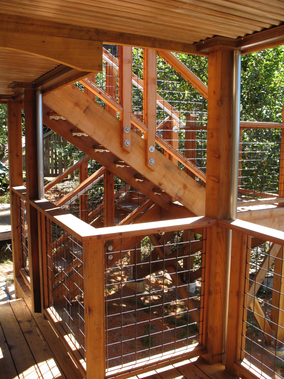 Downspout and railing detail