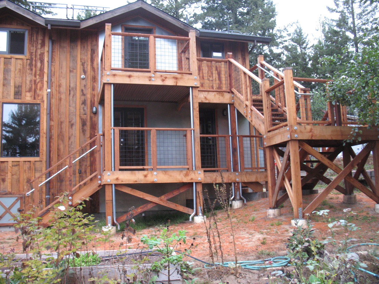 Two story deck and stairways