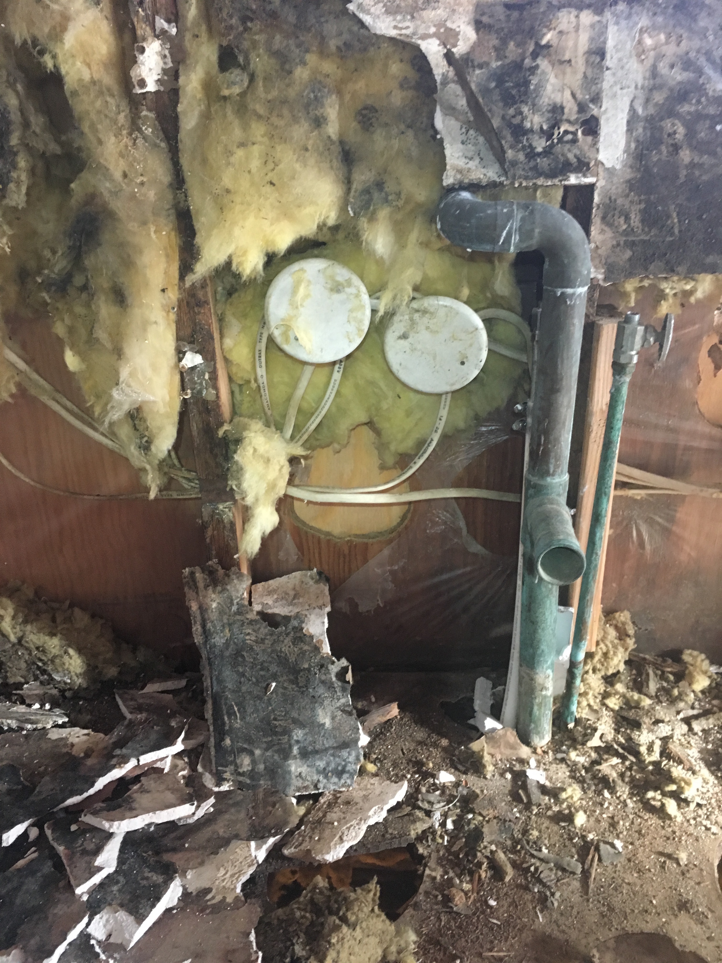 Electrical junction boxes buried, water damage, etc.