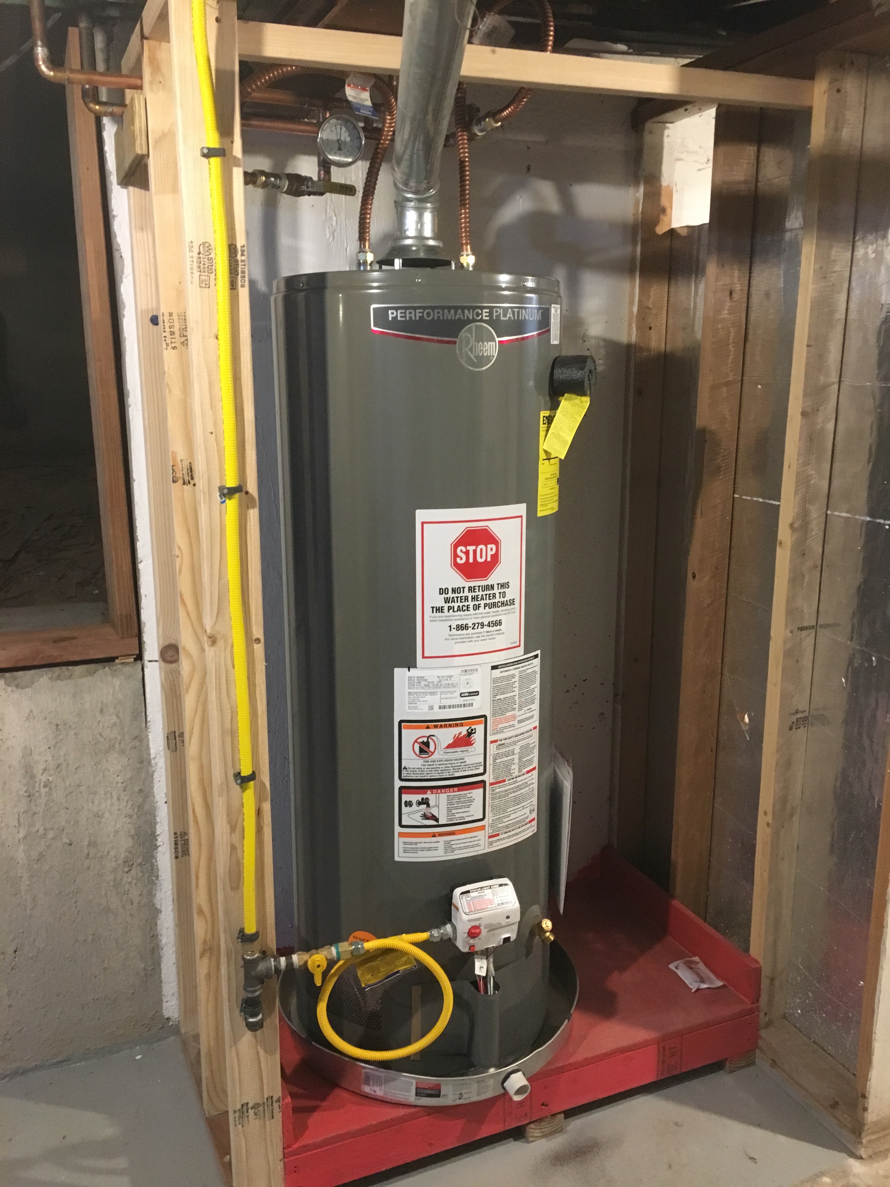 New water heater wall unit and install