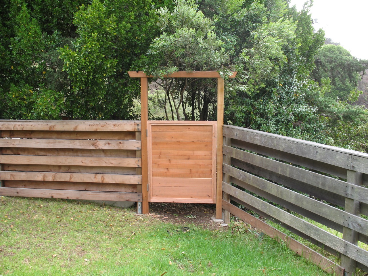 Simple gate installed in existing fence