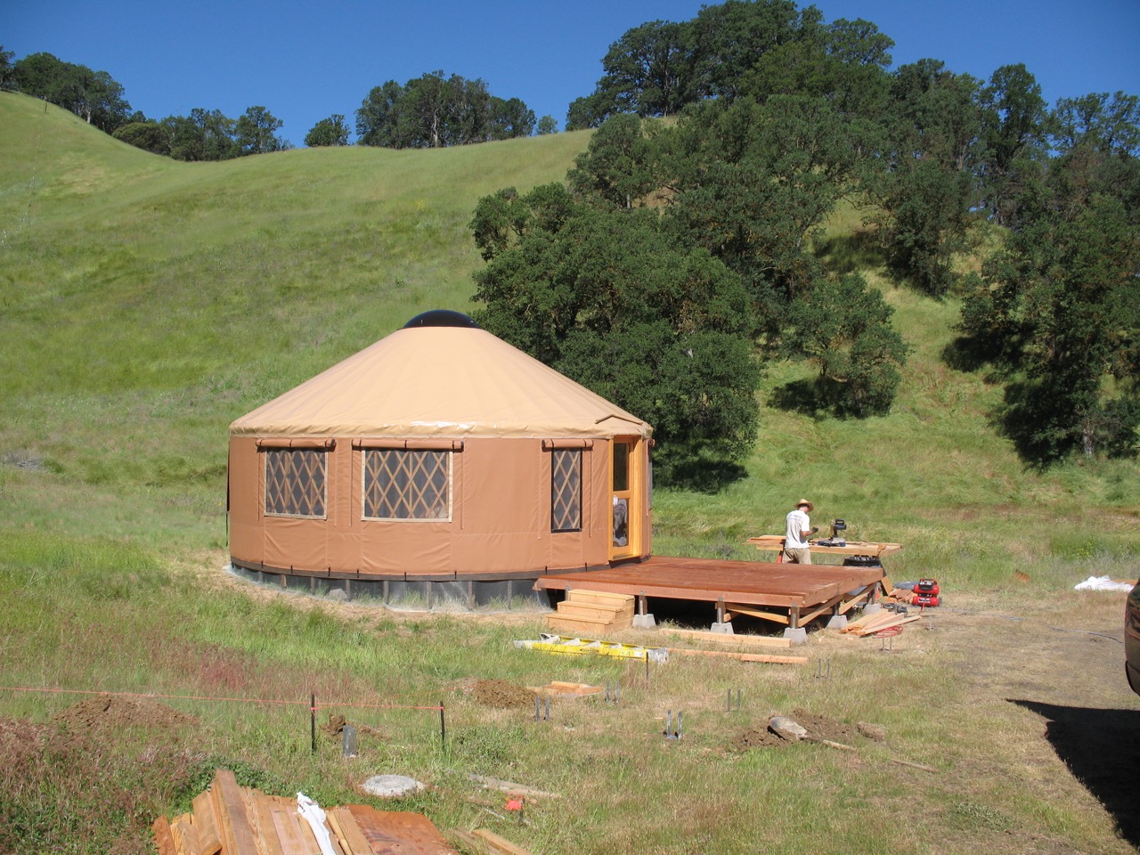Yurt finished canvas, roof, and dome