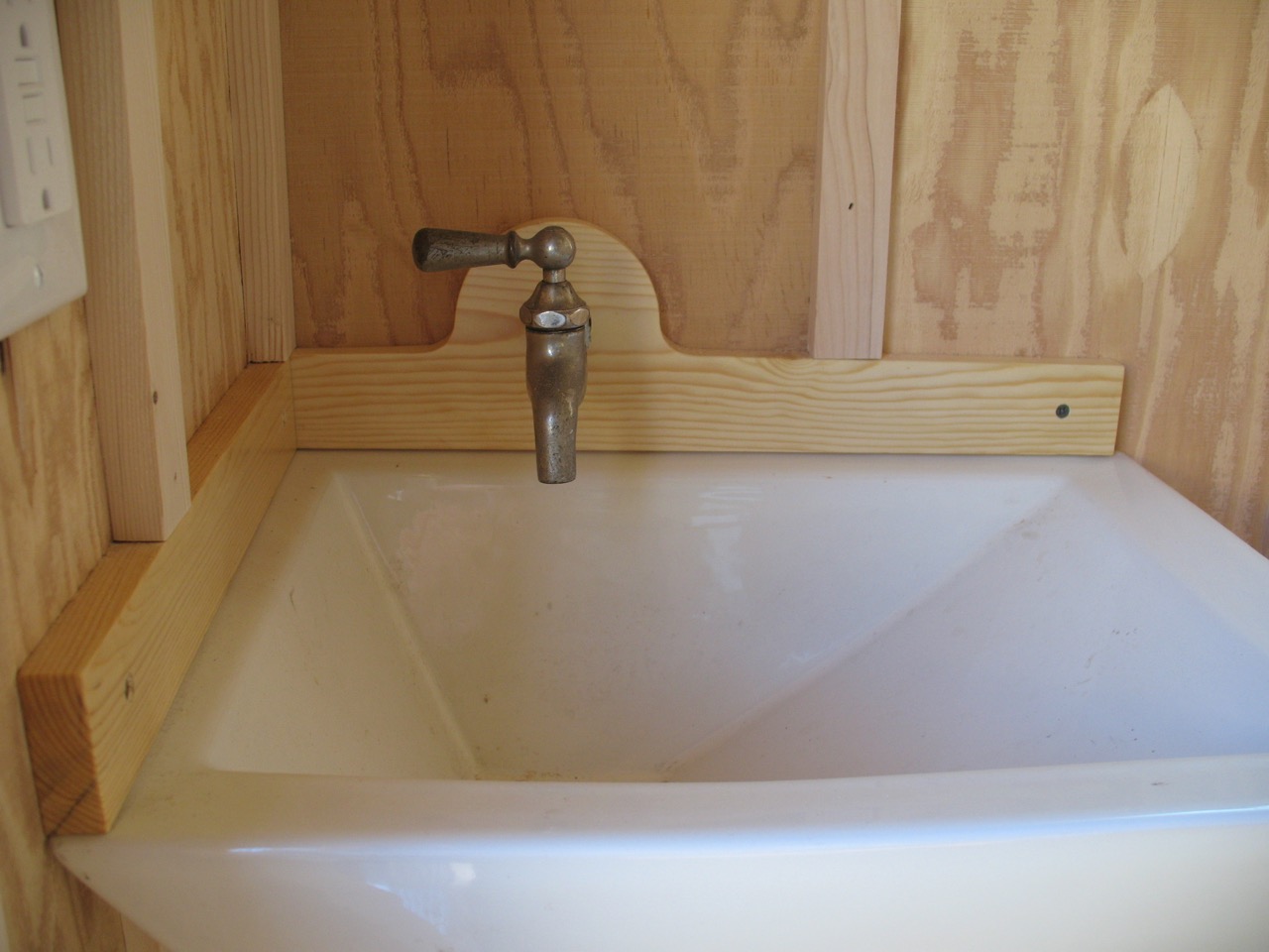 Outhouse sink trim detail