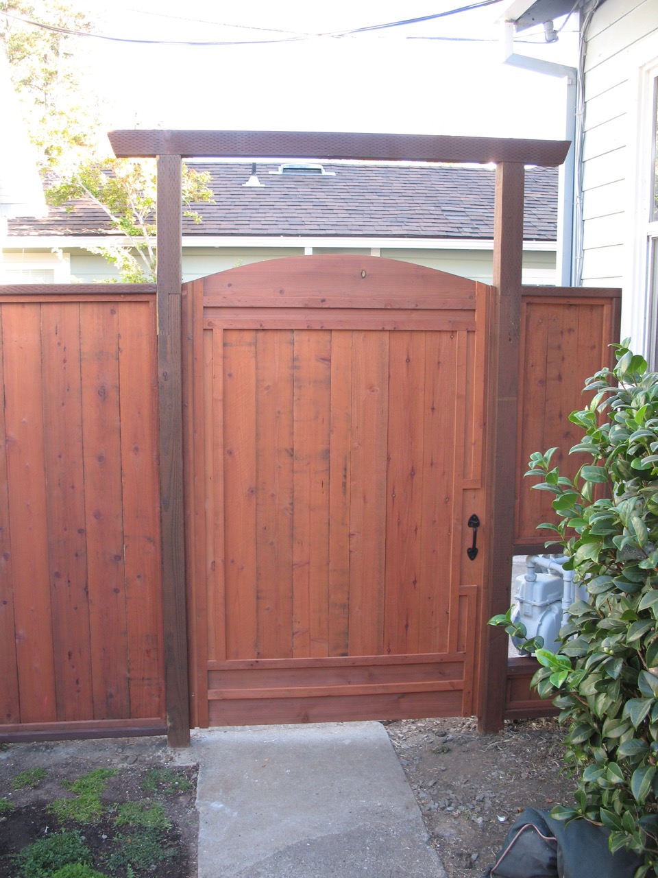 Backyard entry gate inside view
