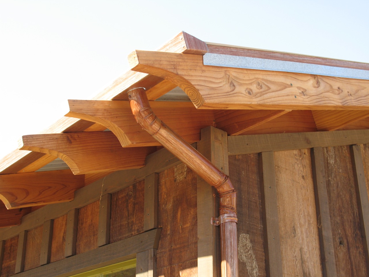 Rafter and downspout detail