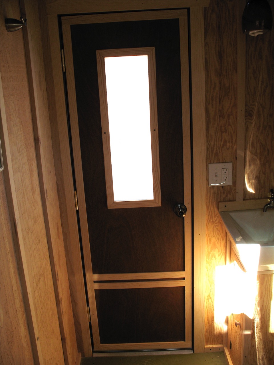 Outhouse door interior